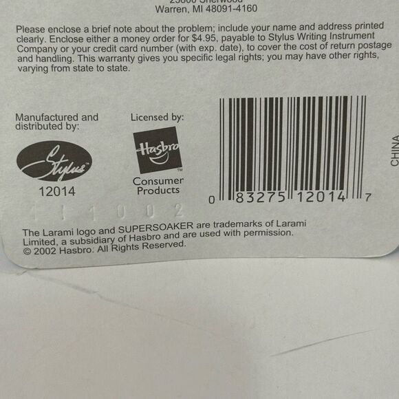 Vintage Hasbro Official Super Soaker Pen 2002 - Picture 9 of 9